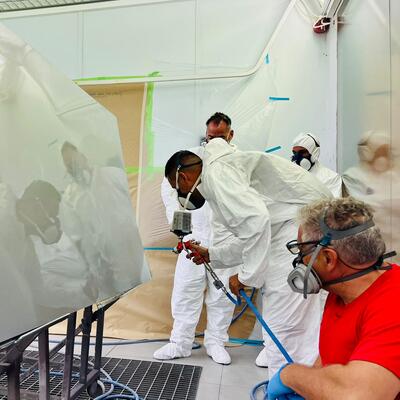 Sagola in high-end finishing for the sports and leisure marine sector: two training days with the IMRON MARINE range (Axalta)